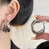 Luxury Korean Double-Layer Earrings: Autumn/Winter Cool Style Studs & Hoops