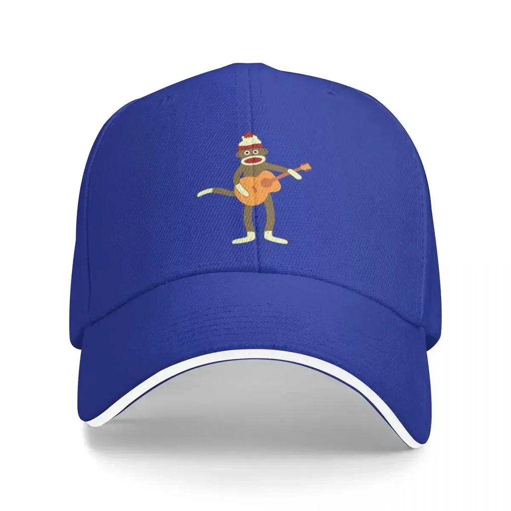 Sock Monkey Acoustic Guitar Classic TShirt Baseball Cap Hat Unisex For The Sun Golf Hat Girl Unisexs
