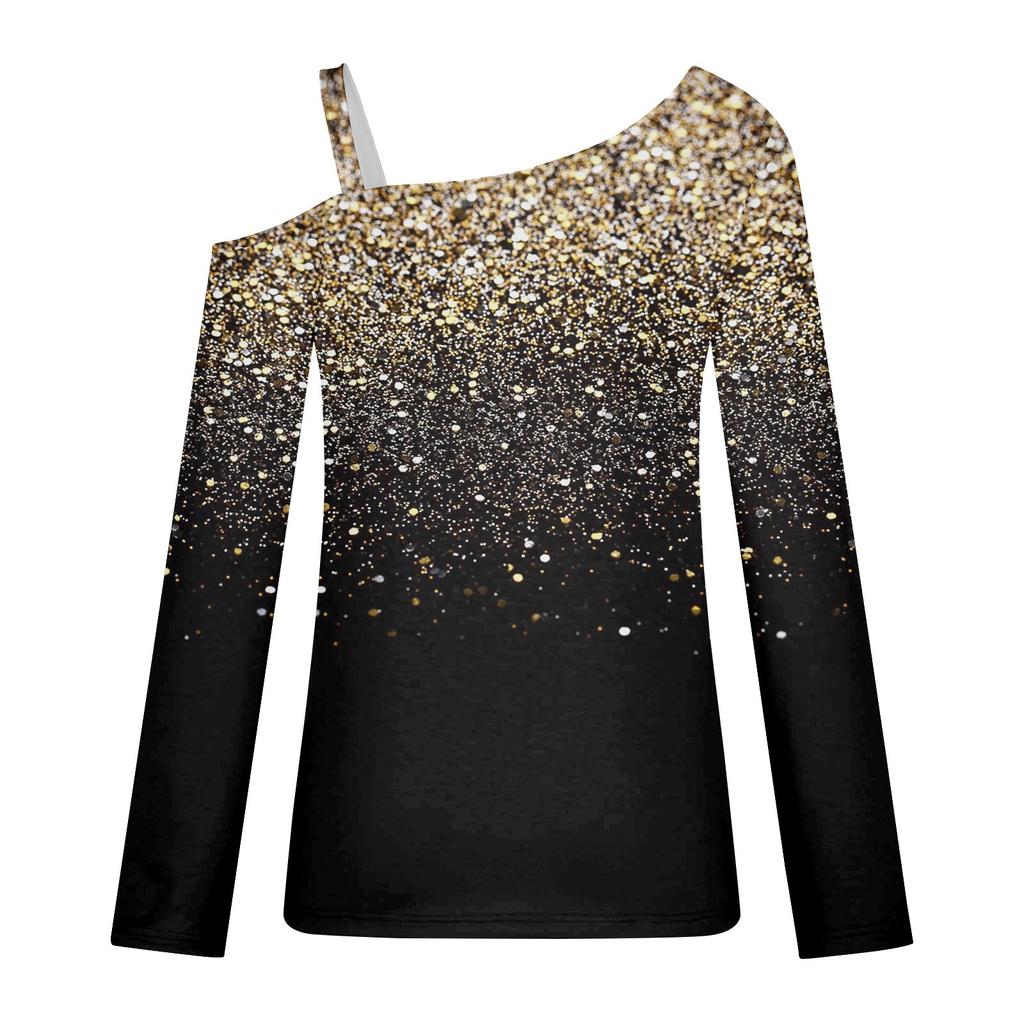 Womens Long Sleeve Off Shoulder Casual Tops Shirts Spring Fashion Comfort T Shirt