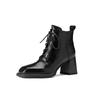 Fashion NEW Autumn Women Boots Split Leather Shoes for Women Square Toe Chunky Heel Shoes Lace-up Modern Boots Soft Handmade Daily Shoes