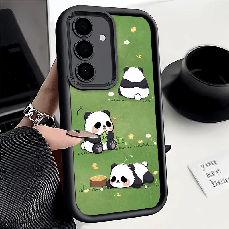 Phone Case for Samsung Galaxy A17 A16 A15 A14 A13 Cute Cartoon Panda A56 A36 A26 A55 A35 A25 A54 A34 A24 A53 A33 A23 A07 A06