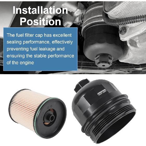 Fuel Filter Housing Cap 134001 with Fuel Filter TP1015 Replacement for Chevy Cruze Silverado 2500HD 3500HD Replacement for GMC Sierra 2500HD 3500HD
