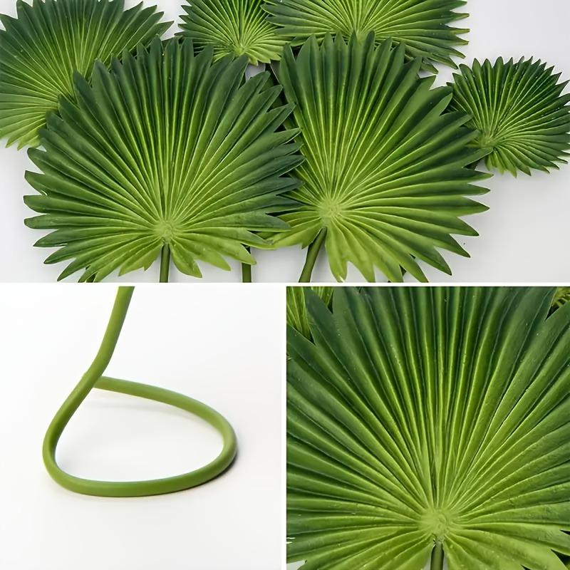 12pcs Artificial Palm Leaves Plastic Tropical Leaves for Hawaiian Luau Easter Wedding Realistic Faux Palm Greenery Home Decor