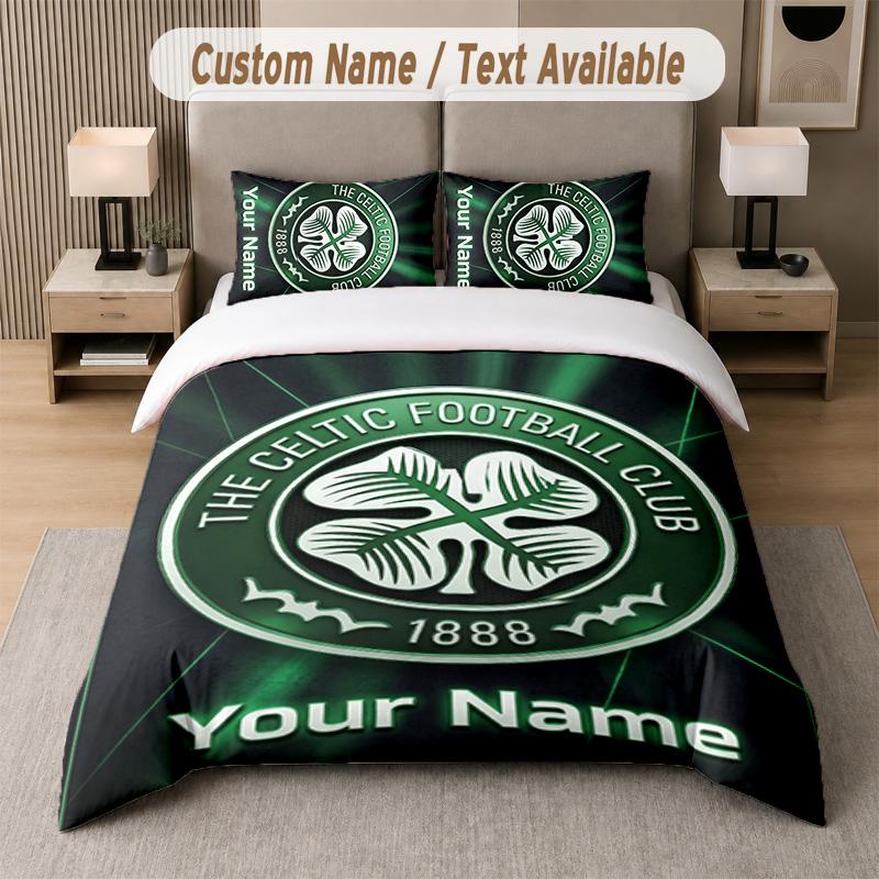Celtic FC Tasarımlı Nevresim Takımı Özel Yazı 1 Yorgan Kılıfı & 2 Yastık Kılıfı