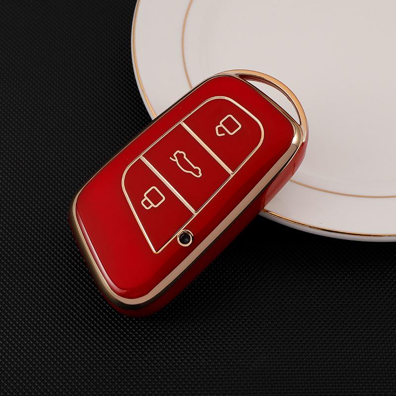 Chery Tiggo 5x/7/8 Key Case - High-End Gold Edge Shell for Men & Women