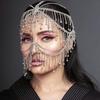 Mode Charmante Strass Quasten Schleier Masken für Frauen Boho Gesichtsschmuck Kette Maskerade Tanzparty Sexy Kostümzubehör
