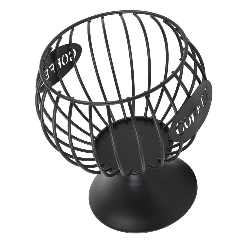 Weighted Base Coffee Pod Basket Black Finish Coffee Pod Organizer For Coffee Bar Decor