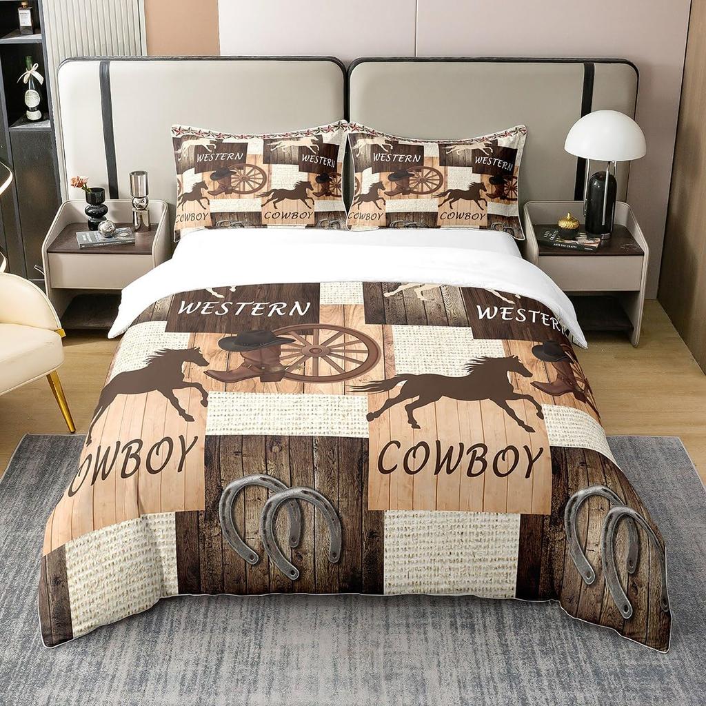 Horse Comforter Cover Set For Kids Bedding Set Boys Girls 3Pcs Duvet Cover Set Soft Luxury Quilt Cover With Pillowcase Full Size