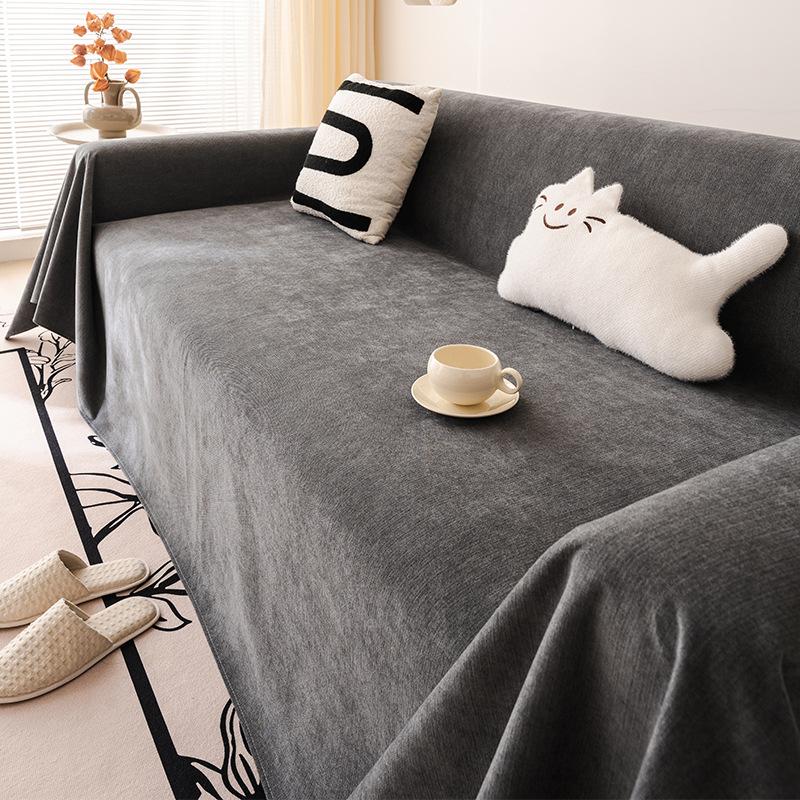 Modern Minimalist Sofa Cover Chenille Dustproof Anti-Scratch Non-Slip All-Covered Soft Towel Fabric for Living Room