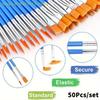 50Pcs Art Round Flat Hair Nylon Hair Paint Brush For Painting Brushes Set Oil Acrylic Watercolor Kids/Artists/Beginners/Student