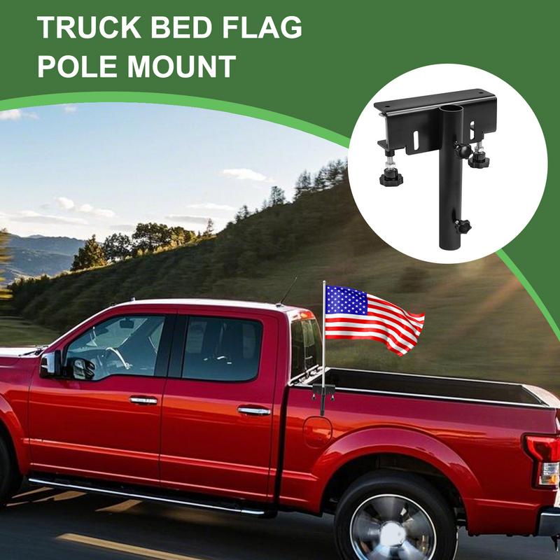 Heavy Duty Steel Truck Flagpole Bracket with Manual Knob Set Screw No Drilling Fits Flagpoles Up To 1.2 Inches In Diameter