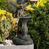 Valery Madelyn Gartendekoration, Ornament, Brunnenfee, Gartenlicht im Bronzestil, Solarlampe, Außendekoration, Stilvolle Dekoration, Gartenornament,