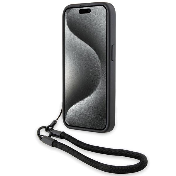 Bmw Bmhcp15L23Rmrlk Iphone 15 Pro 6.1 Czarny/Black Hardcase Signature Leather Wordmark Cord
