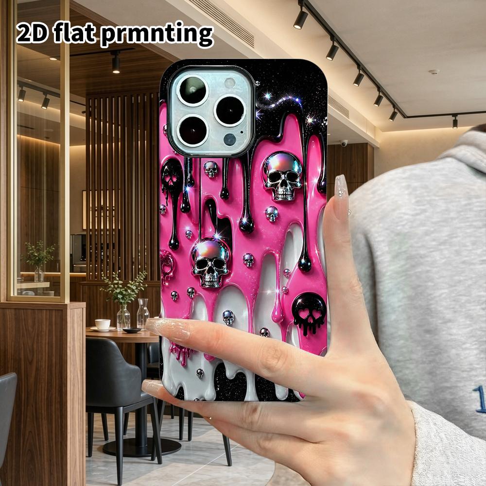 Phone Case: 2D Flat Suitable for iPhone 18 17 16 15 14 13 Pro Film Protective Case, Couple Style, Starry Sky Background, Christmas and Halloween Holid