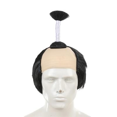 Perruque Chignon Style Samouraï Amusante pour Costumes, Cosplay et Articles de Fête, Costume d'Halloween