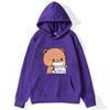 BuBu Panda’s Love Message To DuDu Bear Hoodie Kawaii Cartoon Graphic Sweatshirt Couple Clothes Men Women's Pullover
