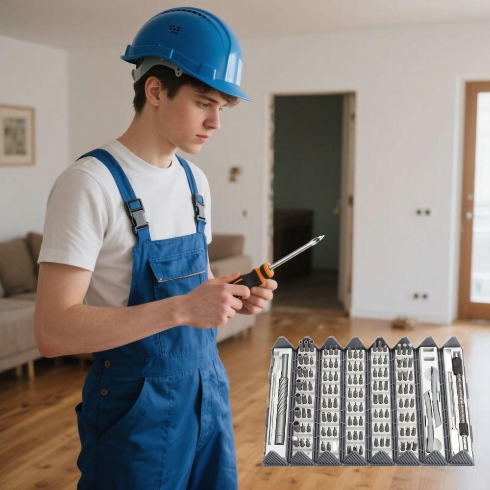Durable Design 128-Piece Screwdriver Set Hexagonal Shaped Magnetic Repair Tool Kit  Home Repair