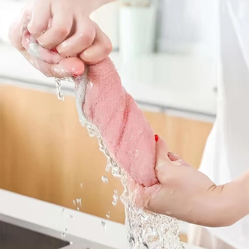 10 Pcs Kitchen Cleaning Rags - High Absorbency Quick-Dry Reusable for Tableware Stove Sink Water Stain Wiping