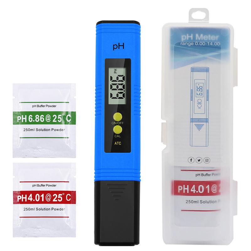 Digital pH Meter Portable Water Quality Tester with Glass Probe 0-14 pH Range High Accuracy Testing Kit for Lab and Home Use