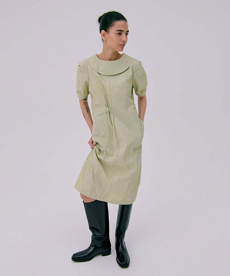 Bundercammer Puff Sleeve Dress_Light Khaki