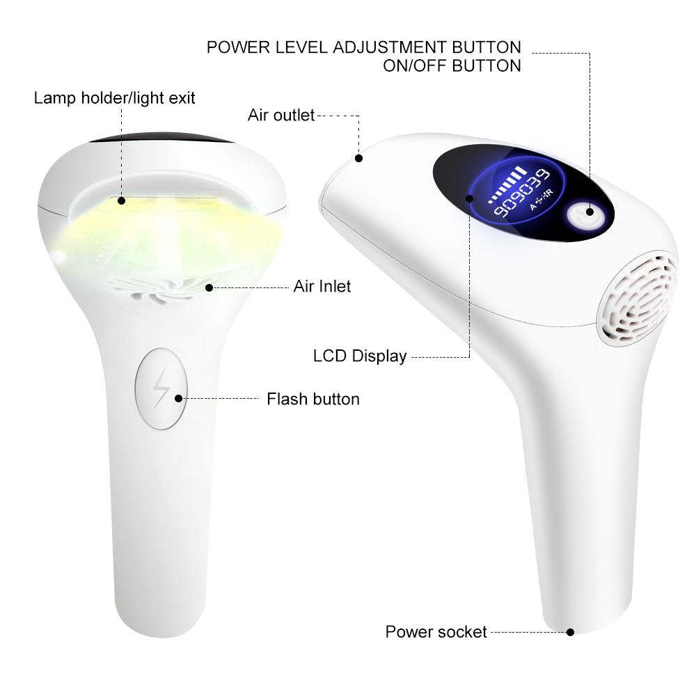 Portable IPL Laser Hair Removal Flashes Permanent Painless For Face Bikini Underarms And Body Epilator