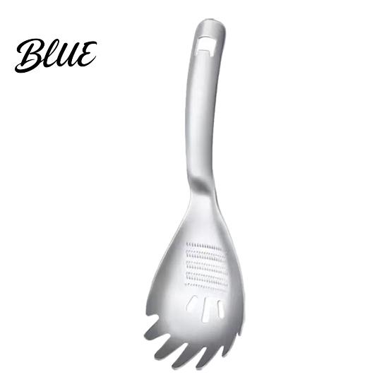 Multifunktionale Edelstahl-Reiblöffel Löffel Küchenhelfer Knoblauch Ingwer Helfer zum Kartoffelstampfen Stampfen/Eiertrennen/Abtropfen