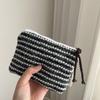 Multi-Purpose Retro Cosmetic Bag Striped Pattern Mini Makeup Organizer Elegent Lipstick Pouch For Women