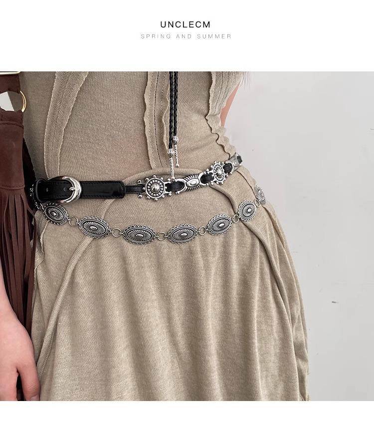 Bohemian Retro Leather Waist Belt: Versatile High-End Design for Jeans