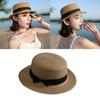 Elegant Braided Straw Hat Elegant Bows Accent ridal Accessory Breathable Lining Church Services Prom Occasion