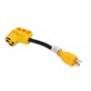 RV Generator Adapter with Grip Handle 30 Amp 4 Prong Locking Male Plug To 50 Amp Female Connector Fo