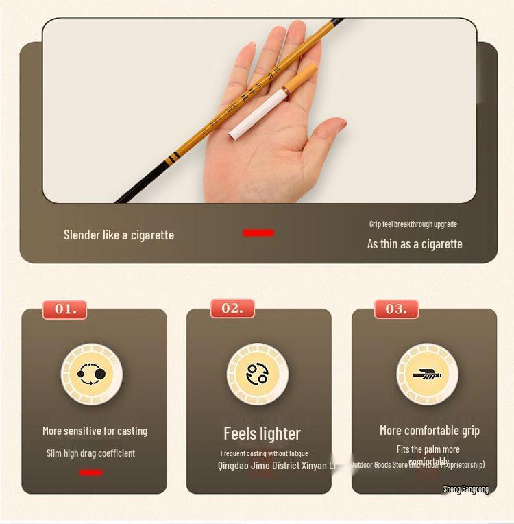 Ultra-thin Crucian Carp Fishing Rod - 46 Tone, 2.7/3.6/3.9/4.5m Hand Rod