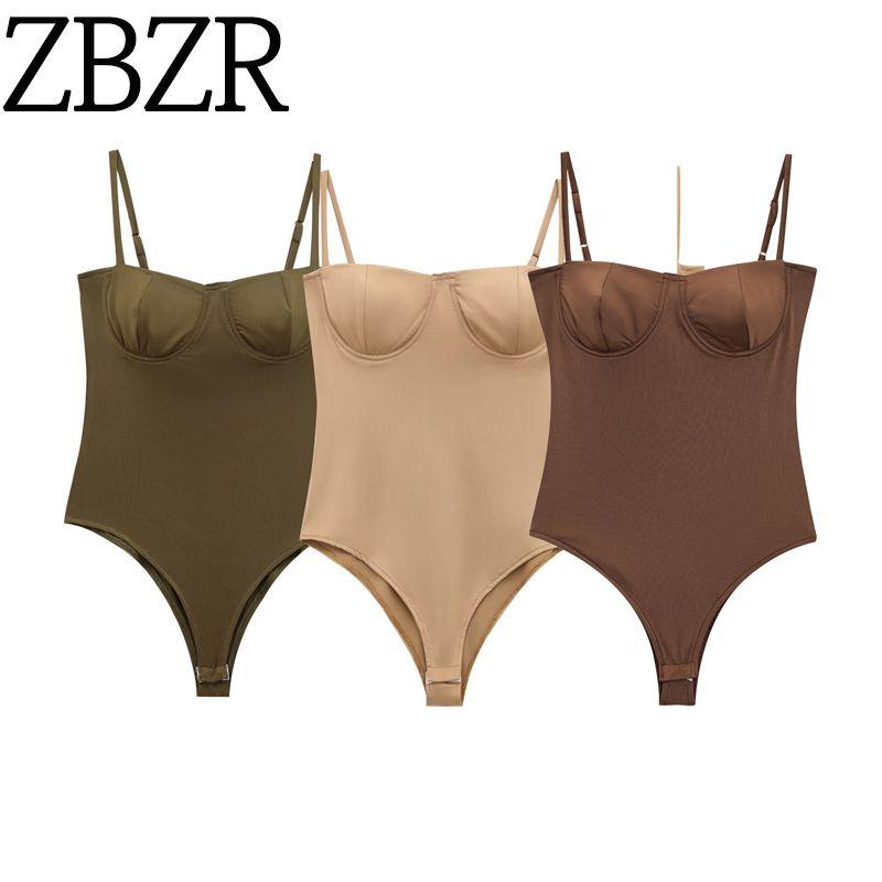 Zbzr Summer New Women clothes Western Style Niche Fashion Slim fit Silk Satin Texture Underwear Jumpsuit