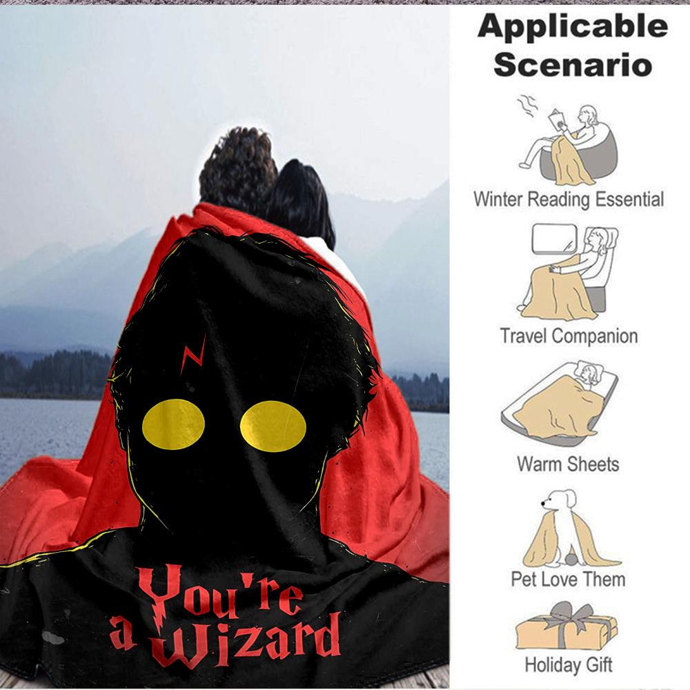 1pc Harry Potte Flannel Throw Blanket Lightweight Soft Warm All Season Blanket for Sofa, Bed, Travel,L1028130