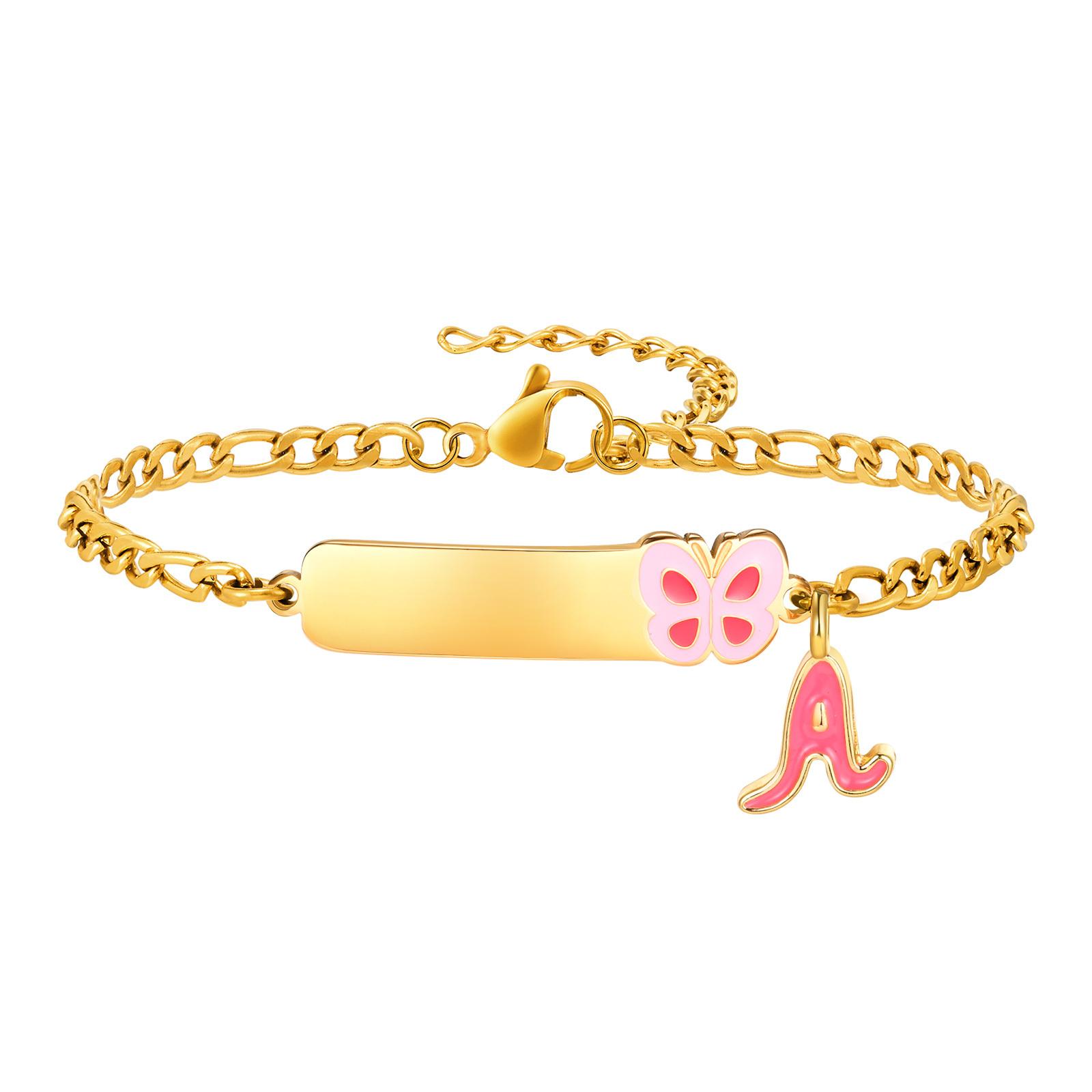 

Vnox A-Z Initial Charms Bracelets for Baby Girls, Custom Name Birthdate ID Bracelets, Anti Allergy Stainless Steel Baptism Gift