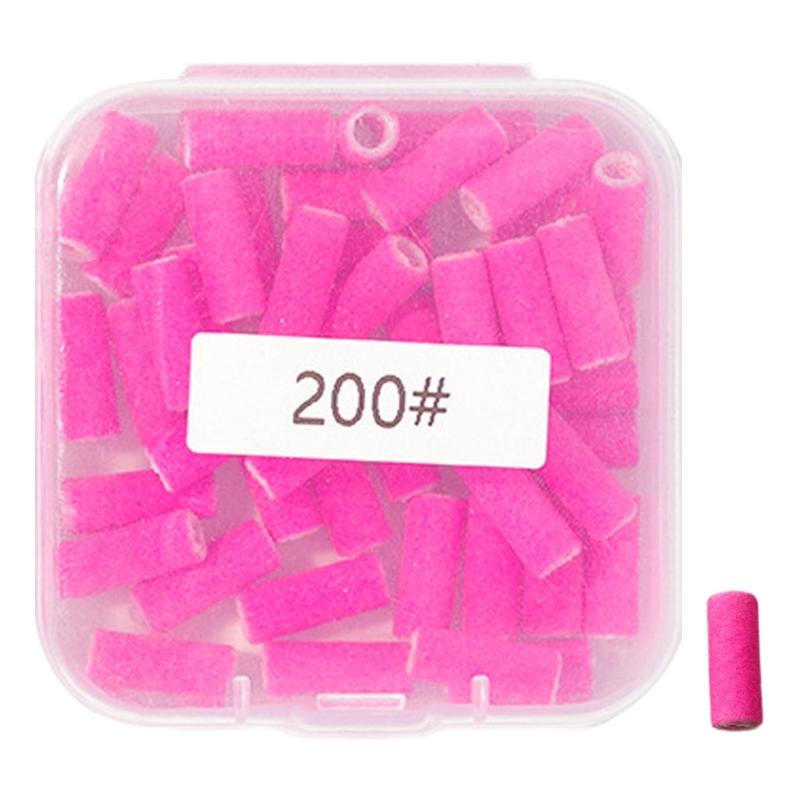 50Pcs Nail Sanding Bands With Mandrel Bit for Acrylic Nails Gel Manicure and Pedicure Tools 180-200 Grit Nail Care