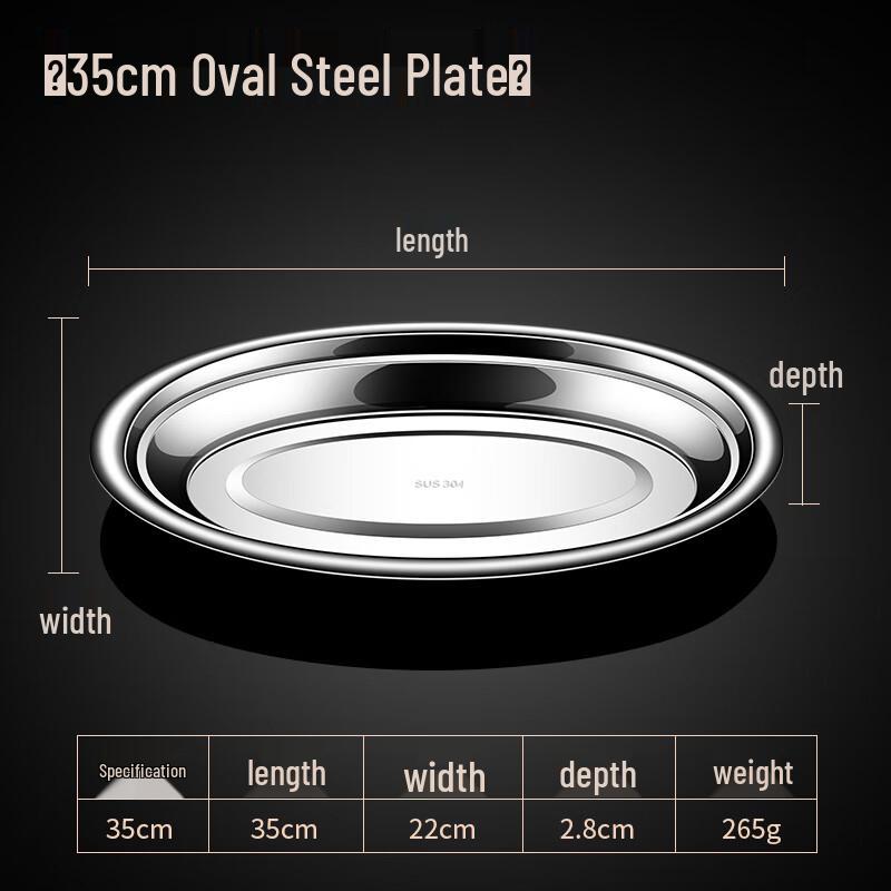 304 Stainless Steel Oval Multi-Purpose Serving Dish