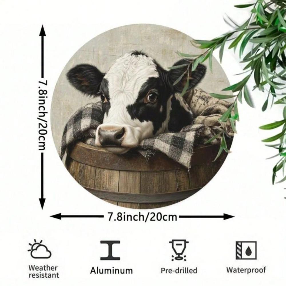 Retro Vintage Metal Cow Barrel Wall Decor Waterproof Bar Cafe Poster