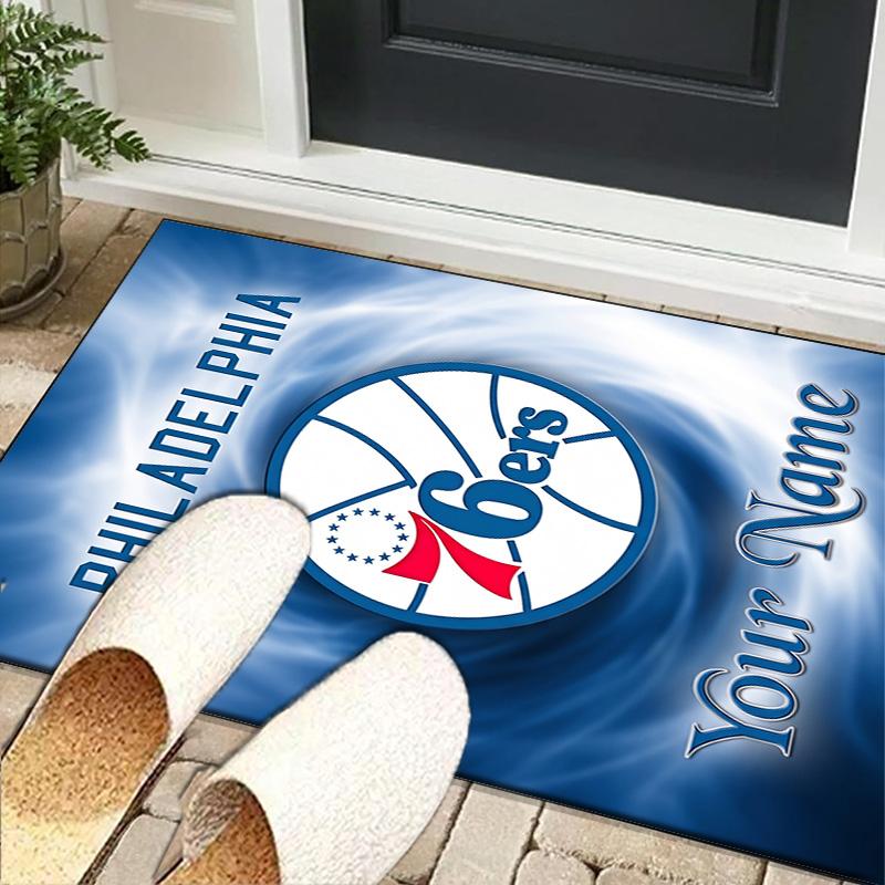 Custom Name76ers Basketball Team Carpet, Indoor Rug, Chair Rug, Living Rooms, Doormat Made From Polyester Home Decor Birthday Christmas Gifts