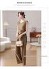 Elegant Sleeveless Tie-Waist T-Shirt Set for Middle-Aged Women - Stylish Summer Two-Piece
