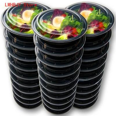Essenszubereitungsbehälter, Plastik-Lebensmittelbehälter mit Deckel, tragbare Bento-Lunchbox für den Außenbereich, runde Lunchbox mit 1 Fach