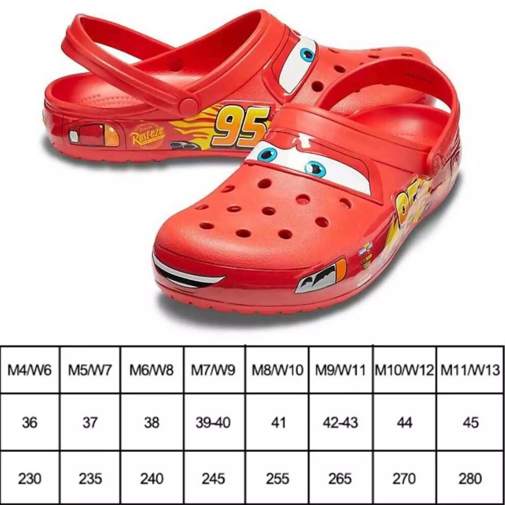 Zapatillas Crocs Rojas Nuevas Mcqueen Clog Cars Talla Hombre Mujer Zapatos Verano Playa
