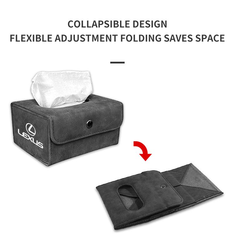 New Multifunctional Leather Tissue Box Car Folding Tissue Box For Lexus IS ES GS LS UX NX RX