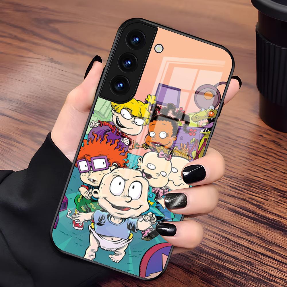 Movie R-Rugrats Cartoon R-ReptarS Phone Case For Samsung S25 S24 FE S23 S22 S21 Plus S20 Ultra Note20Ultra Black Glass Cover