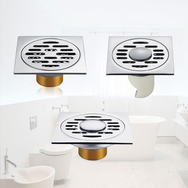 Wutuo Thickened 304 Stainless Steel Bathroom Floor Drain with Copper Core