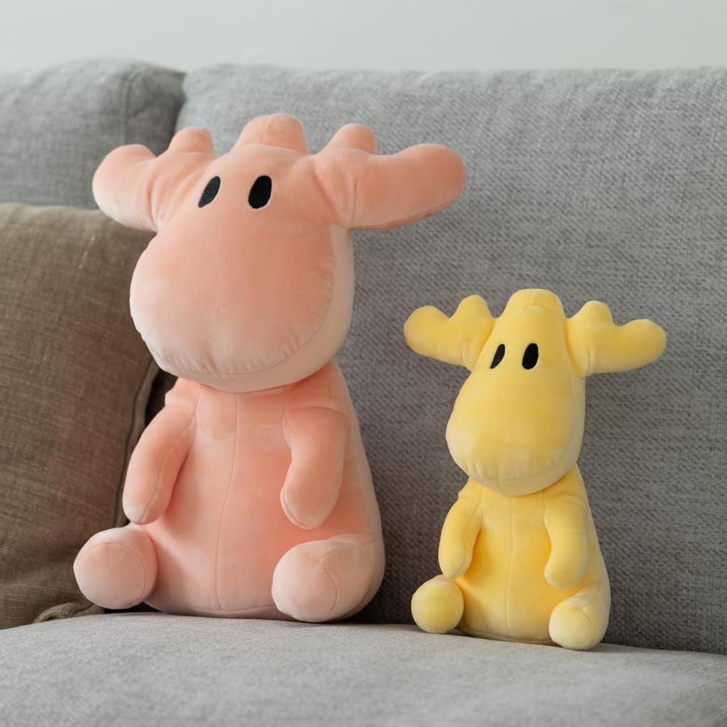 [moz] Sitting stuffed animal, yellow [cute elk, soft, fluffy, pastel color, huggable, soothing, warm and cozy, marshmallow]