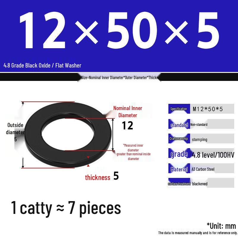 Blackened Enlarged Thickened Metal Washer - M3-M42