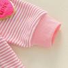 Kids Baby Girls Valentine's Day Sweatshirt Stripe Heart Embroidery Loose Fit Casual Crew Neck Long Sleeve Pullover