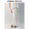 UR Women's Textured Beaded Tie-Waist Back Slit Skirt