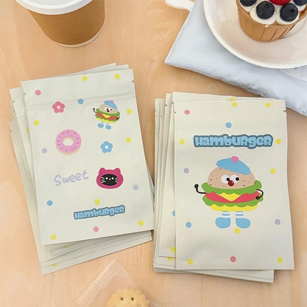 50Pcs/Pack Reusable Biscuit Packaging Bag Cartoon Design Gift Pouch  Package Supplies