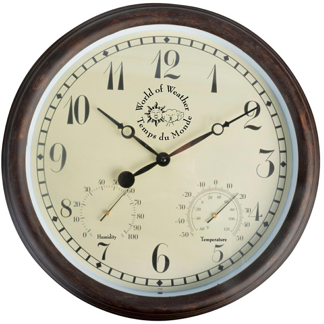 Wanduhr mit Thermo- und Hygrometer 38 cm